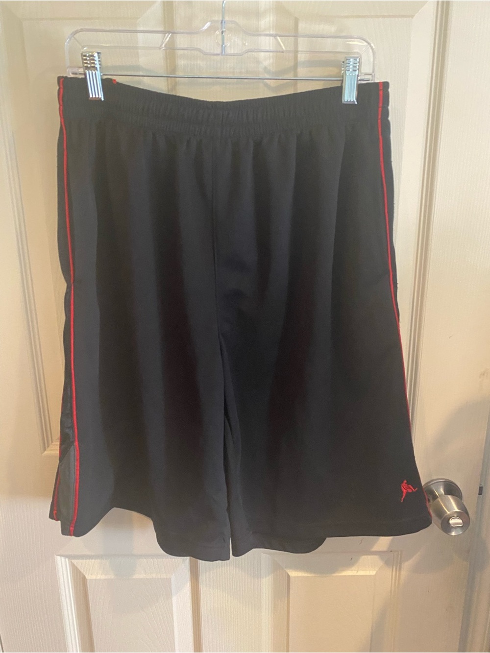 Black AND1 Men's Athletic Shorts with Red Trim